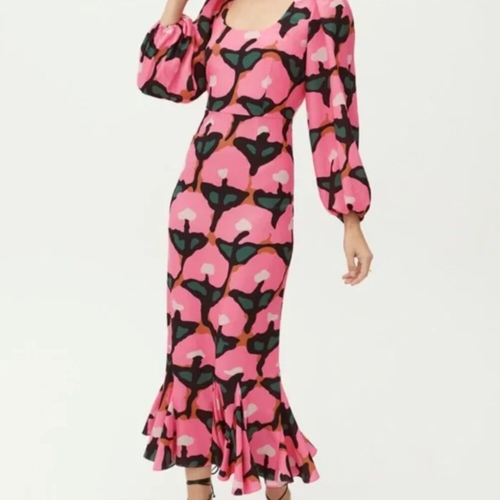 Rhode Blair Dress in Pink Crepe Rose